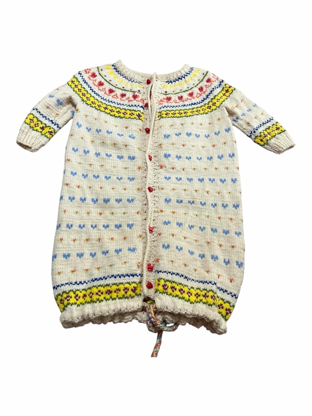 Handmade Knit Icelandic Sleep Sack Fair Isle Babies up to 18 Months Vintage